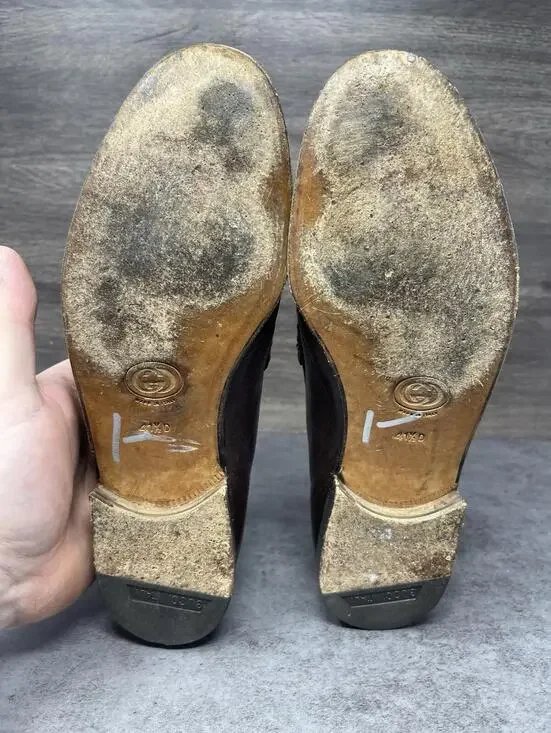 Gucci Horsebit Leather Loafers Mens Size 8.5 (41.5) Brown Leather Slip On Dress - Picture 8 of 10